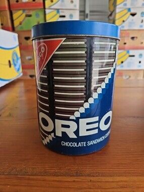 Vintage Oreo Tin  Nabisco Tin Collectible Oreo Tin 7.5 Inches Tall 5.5 Wide